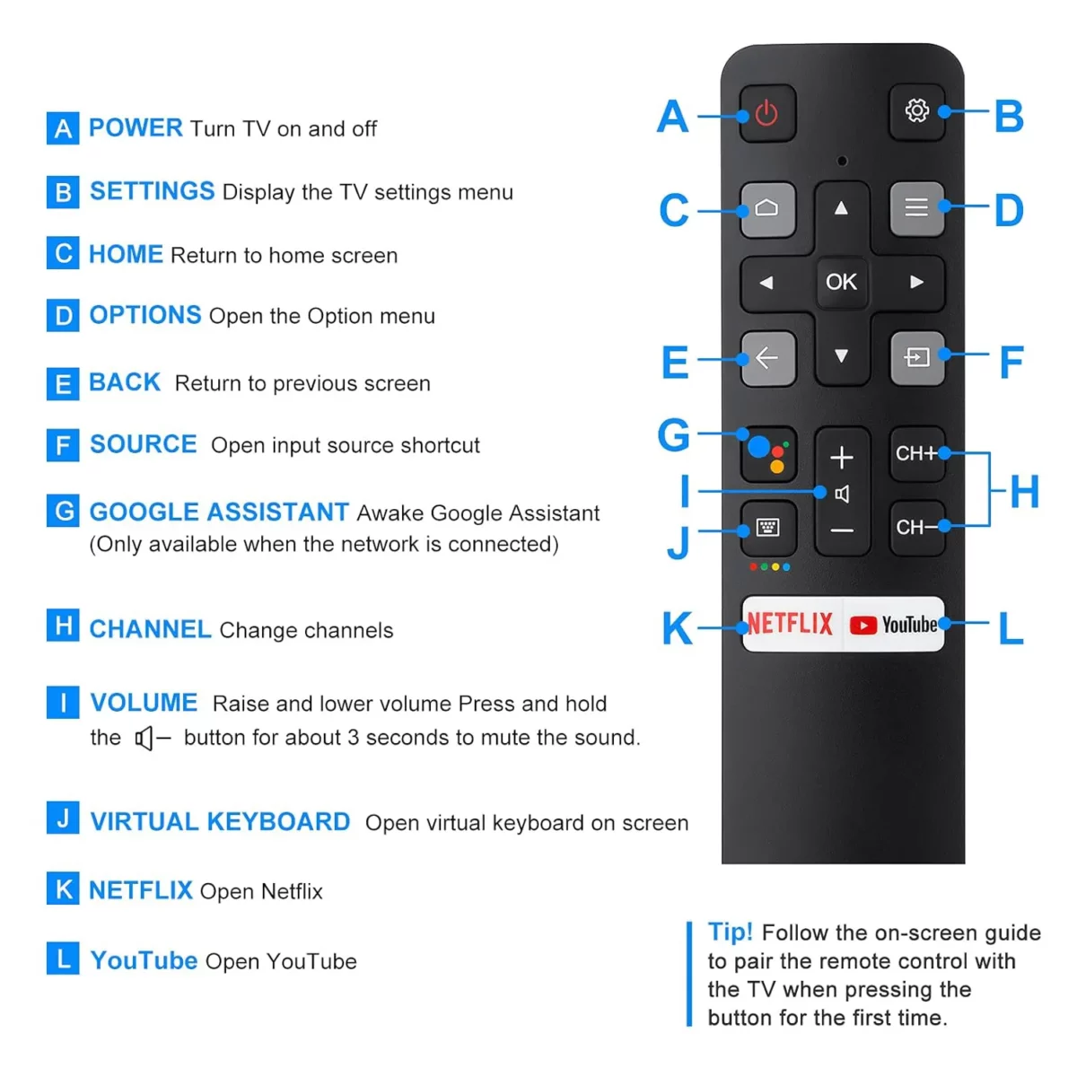 remote for tcl smart tv